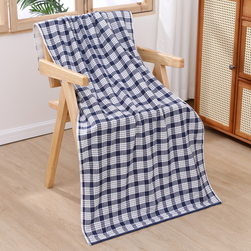 Type A pamuk gazasti ručnik za kupanje s japanskim karom – 200–300 g, 32S pređa, Jacquard i ravna tkanina, Yiduo