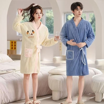 Prosop-halat de baie purtabil, fleece coral, poliester, toamnă, unisex