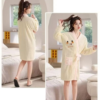 Prosop-halat de baie purtabil, fleece coral, poliester, toamnă, unisex