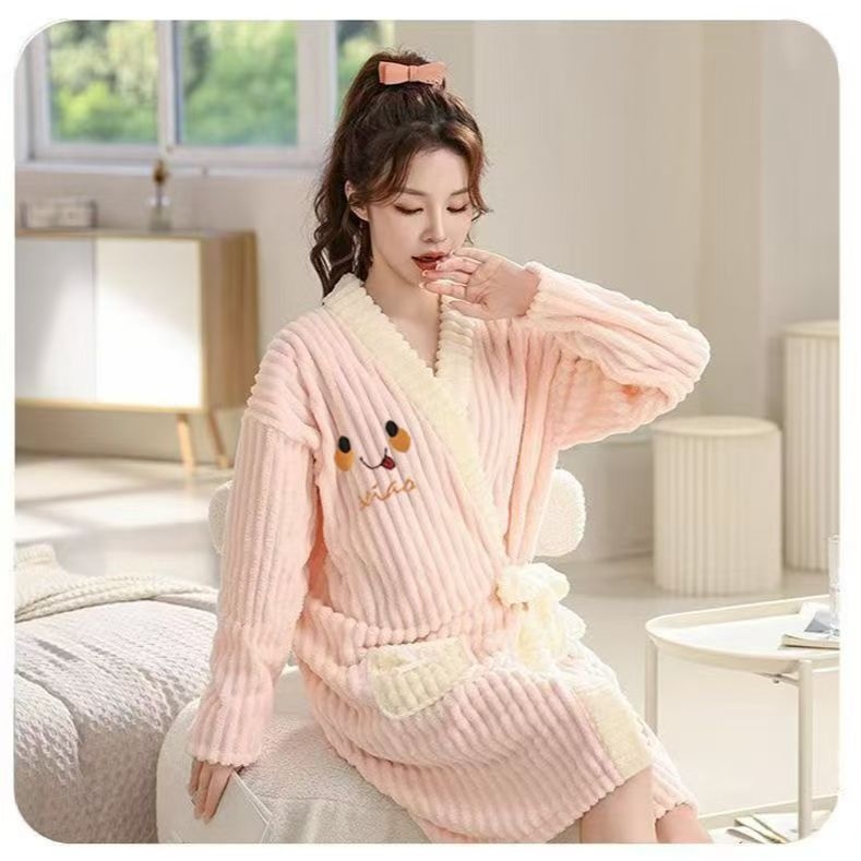 Prosop-halat de baie purtabil, fleece coral, poliester, toamnă, unisex