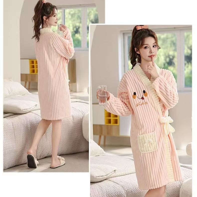 Prosop-halat de baie purtabil, fleece coral, poliester, toamnă, unisex