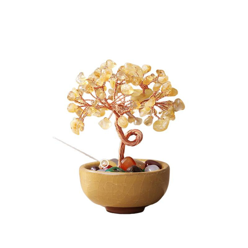 Κρυστάλλινο Δέντρο με Μοντέρνο Μινιμαλιστικό Σχεδιασμό και Βάση για Φλιτζάνι Τσαγιού