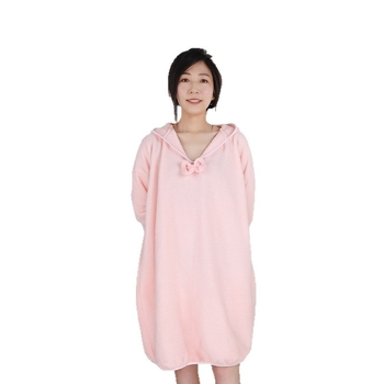 Prosop de baie lung, purtabil ca rochie, din coral fleece, cu glugă, gros, absorbant, uscare rapidă pentru toamnă