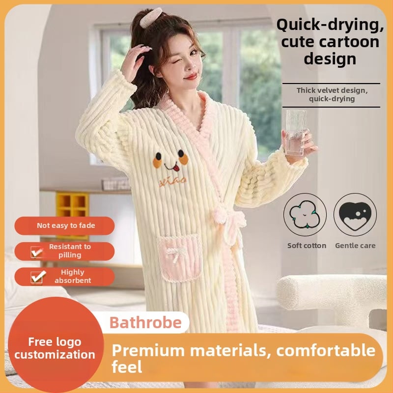 Unisex vannirüü candy-corduroy materjalist, pikkade varrukatega, talv, tikandiga paar, 410 g