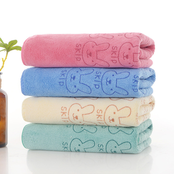 Микрофибърна кърпа за деца с принт на зайче, бързосъхнеща, 80–100 г