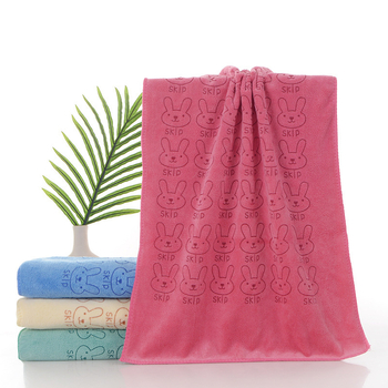 Микрофибърна кърпа за деца с принт на зайче, бързосъхнеща, 80–100 г
