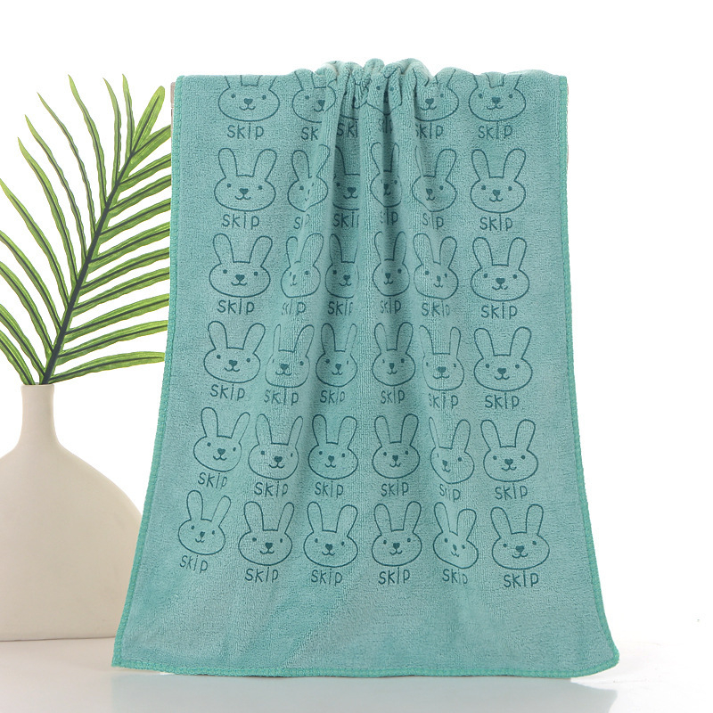 Микрофибърна кърпа за деца с принт на зайче, бързосъхнеща, 80–100 г