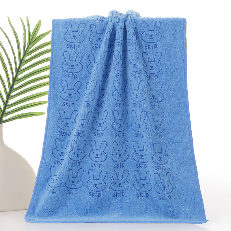 Микрофибърна кърпа за деца с принт на зайче, бързосъхнеща, 80–100 г