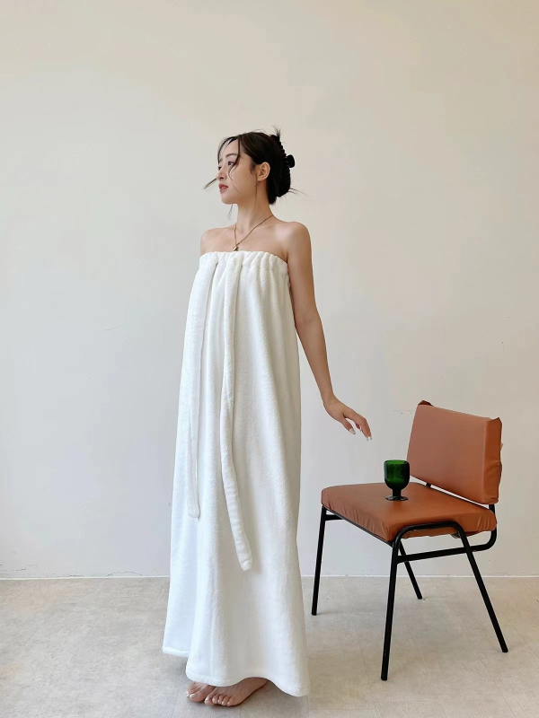 Halat de baie din fleece coral, material nylon, 380 g, pentru femei, toamnă