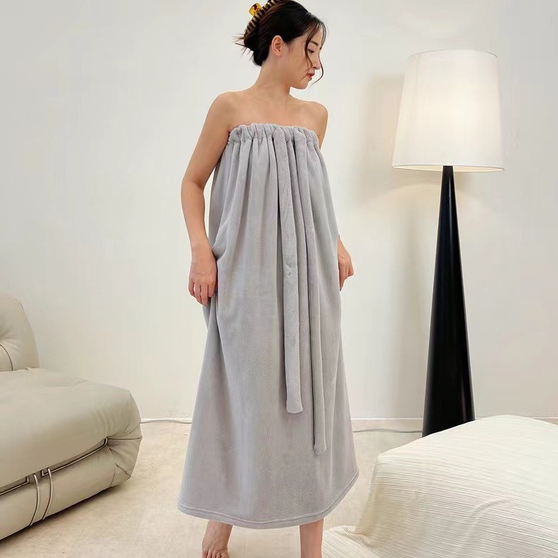 Halat de baie din fleece coral, material nylon, 380 g, pentru femei, toamnă