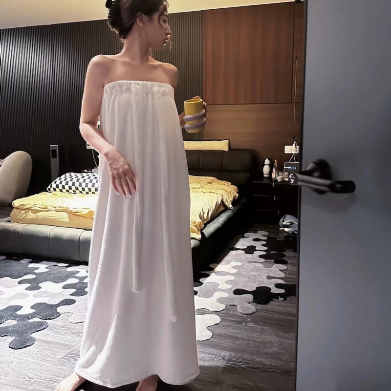 Halat de baie din fleece coral, material nylon, 380 g, pentru femei, toamnă