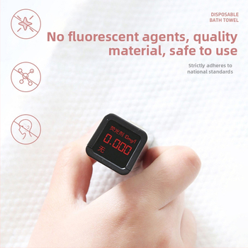 Ühekordselt kasutatav vannitoa käterätik – viskooskiud, kiire imendumine 0–5 s, lihtne kudumine, kokkusurutud ja paksendatud, eraldi pakendatud hotellidele ja reisidele