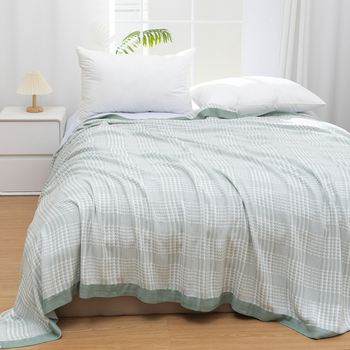 Κουβέρτα από ίνες μπαμπού με γεωμετρικό μοτίβο, βαφή με αντίδραση, καλοκαίρι, περίπου 1000 γρ.