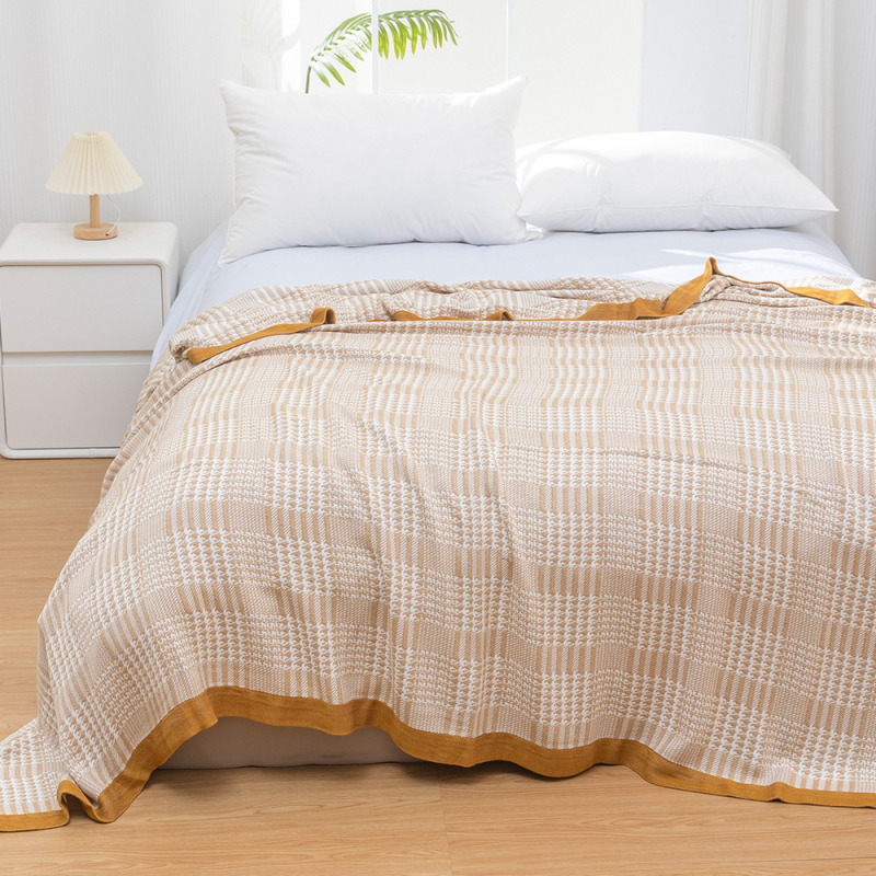 Одеяло от бамбукови влакна с геометричен модел, реактивно боядисване, лято, около 1000 г