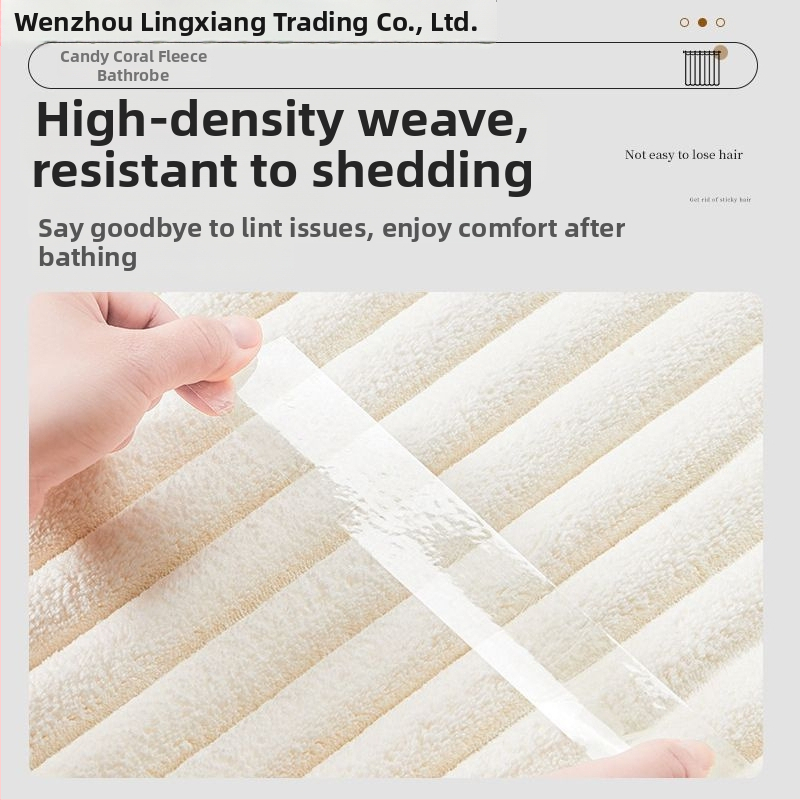 Lingxiang vannitoa hommikumantel, korallfliis, talvine, unisex