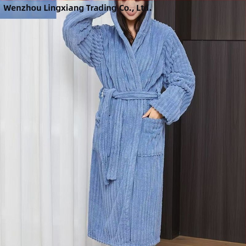 Lingxiang vannitoa hommikumantel, korallfliis, talvine, unisex