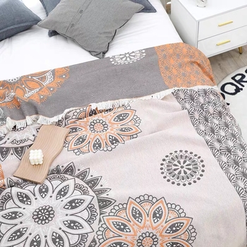 Κουβέρτα πετσέτας με φούντες, 100% βαμβάκι, αντιδραστική βαφή, 3% συρρίκνωση