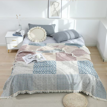 Κουβέρτα πετσέτας με φούντες, 100% βαμβάκι, αντιδραστική βαφή, 3% συρρίκνωση