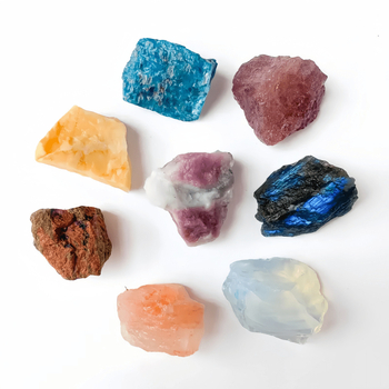 Ametiszt kristály mintaszett - nyers kő megjelenés, eredet Brazília