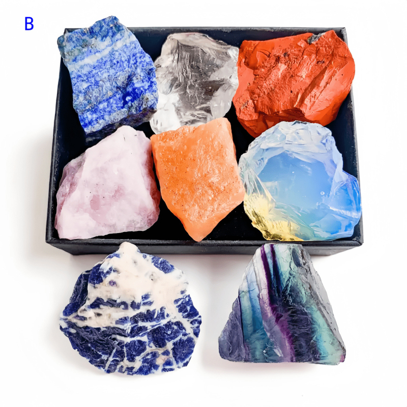 Ametiszt kristály mintaszett - nyers kő megjelenés, eredet Brazília