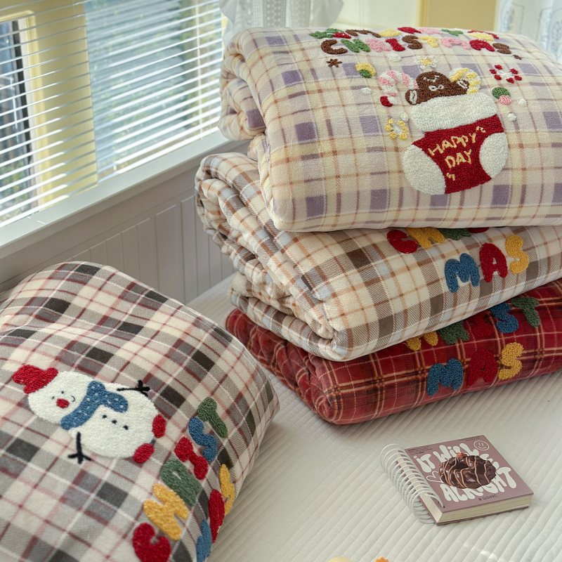 Κουβέρτα-κάλυμμα πάπλωμα από βελούρ γάλακτος με cartoon μοτίβο, για όλες τις εποχές, προσαρμοστικό