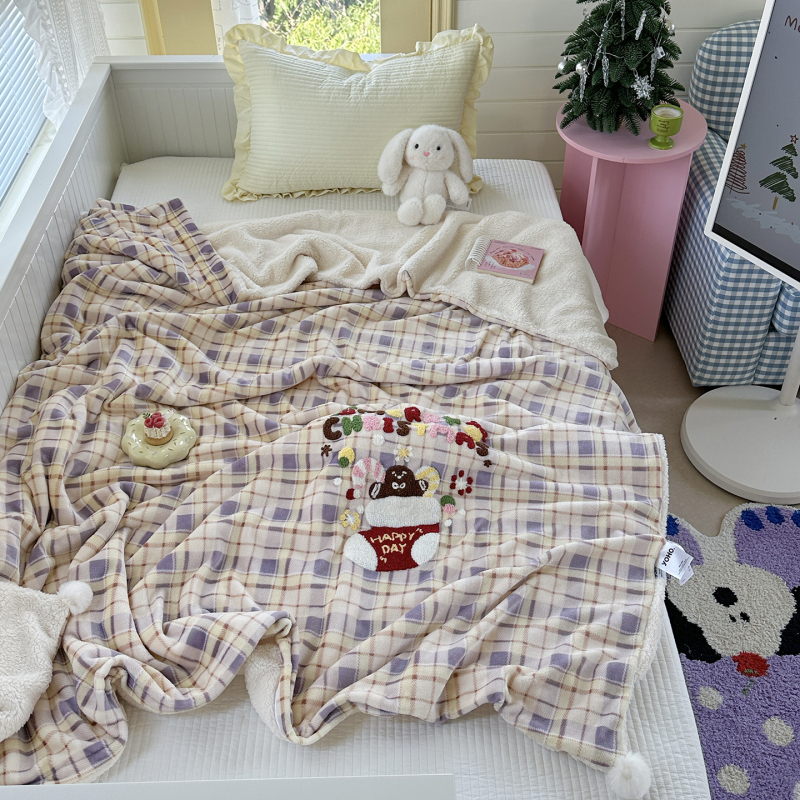 Κουβέρτα-κάλυμμα πάπλωμα από βελούρ γάλακτος με cartoon μοτίβο, για όλες τις εποχές, προσαρμοστικό