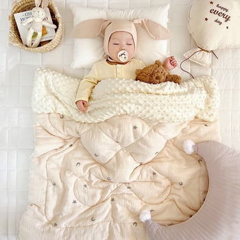 Νεογέννητο βαμβακερό πετσέτα-κουβέρτα για άνοιξη-φθινοπωρο - καρό μοτίβο, εθνοτικό στυλ