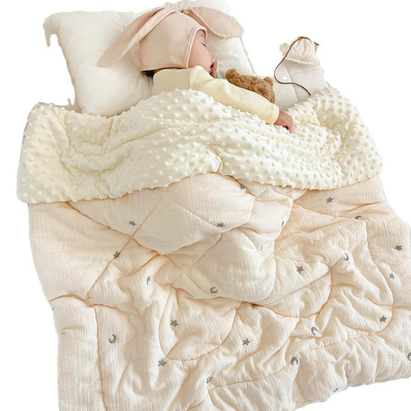 Новородено бебешко памучно хавлиено одеяло за пролет и есен — каре, етнически стил