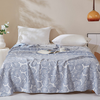 Καλοκαιρινή κουβέρτα πετσέτας από 100% βαμβάκι για καναπέ, αντίδρατική εκτύπωση, φλοράλ μοτίβο