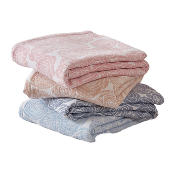 Καλοκαιρινή κουβέρτα πετσέτας από 100% βαμβάκι για καναπέ, αντίδρατική εκτύπωση, φλοράλ μοτίβο