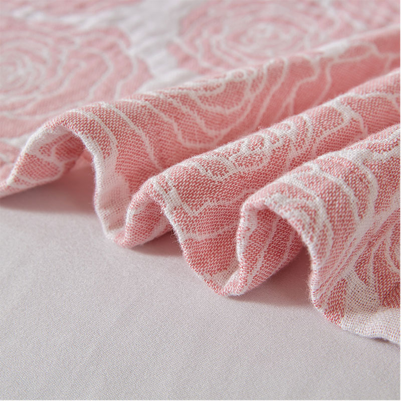 Лятно одеяло от 100% памук, кърпено за диван, реактивен печат, флорален модел