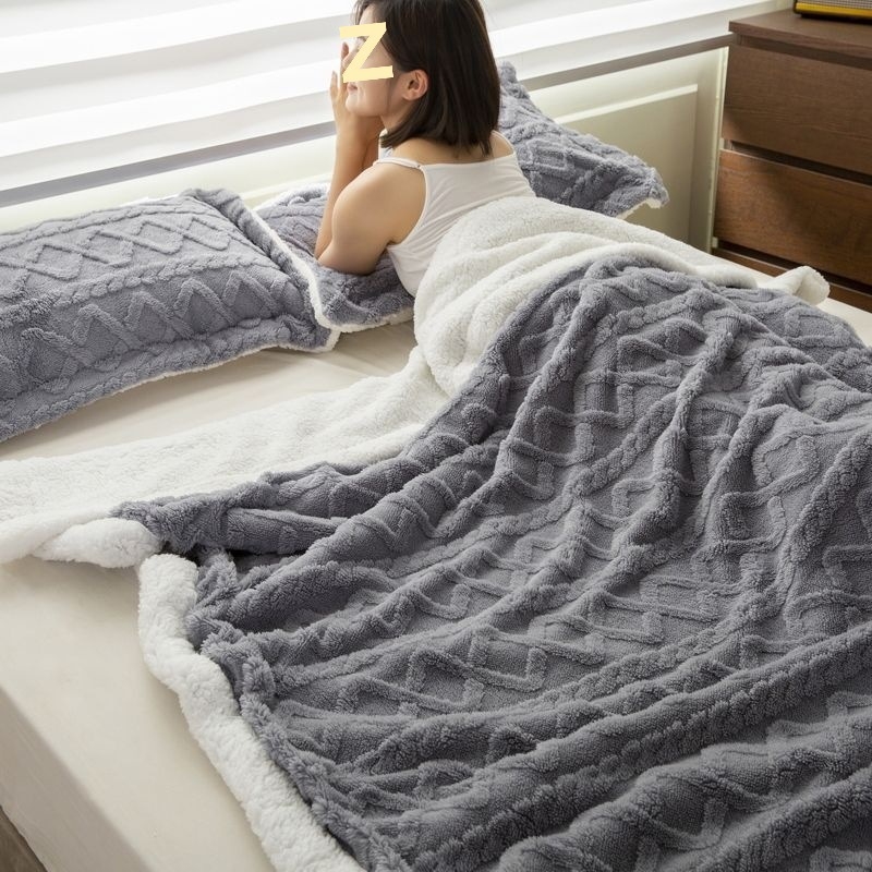 Πετσέτα-κουβέρτα με αντίγραφο Sherpa/πολυεστέρα, Nordic στυλ, για όλες τις εποχές, συνθετικό ινών πάπλωμα