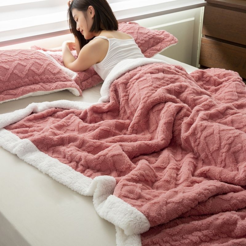 Πετσέτα-κουβέρτα με αντίγραφο Sherpa/πολυεστέρα, Nordic στυλ, για όλες τις εποχές, συνθετικό ινών πάπλωμα