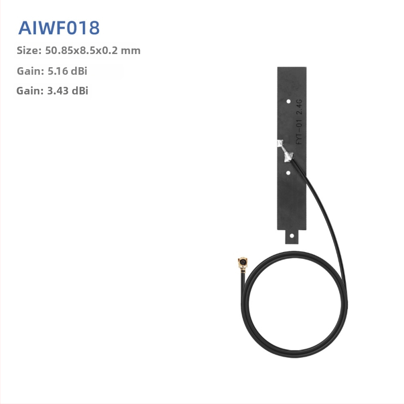 WiFi antena, 5.8 GHz, FPC elastīgs PCB patch, IPEX savienotājs, Bluetooth divjoslu