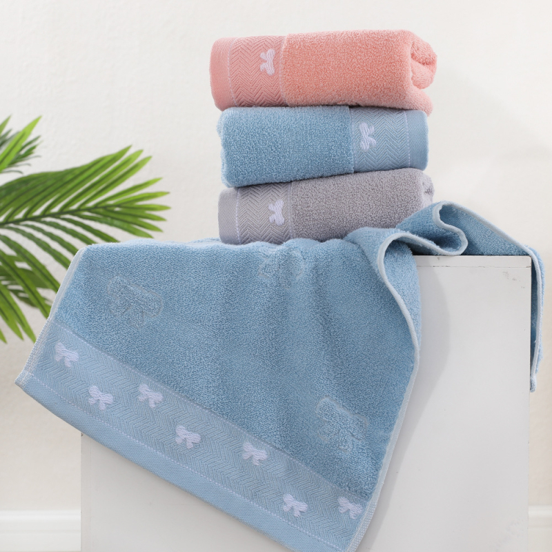 Zhuo yijia Ručnik za lice od 100% pamuka, Jacquard 32s, 100–120 g, logotip ušiven