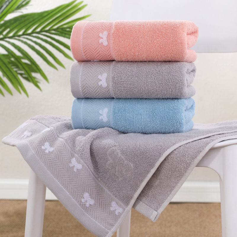 Zhuo yijia Ručnik za lice od 100% pamuka, Jacquard 32s, 100–120 g, logotip ušiven