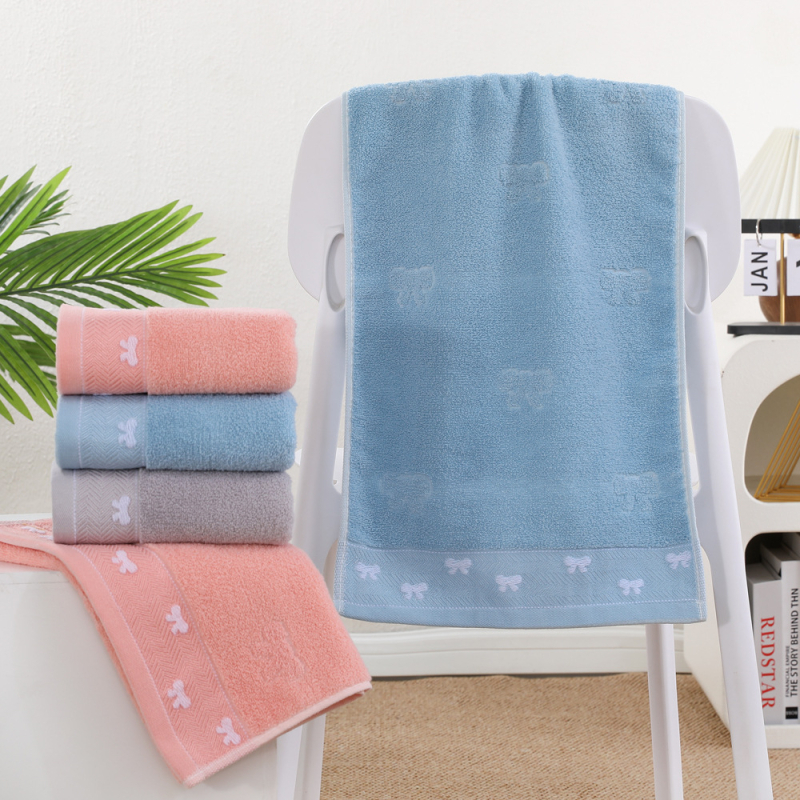 Zhuo yijia Ručnik za lice od 100% pamuka, Jacquard 32s, 100–120 g, logotip ušiven