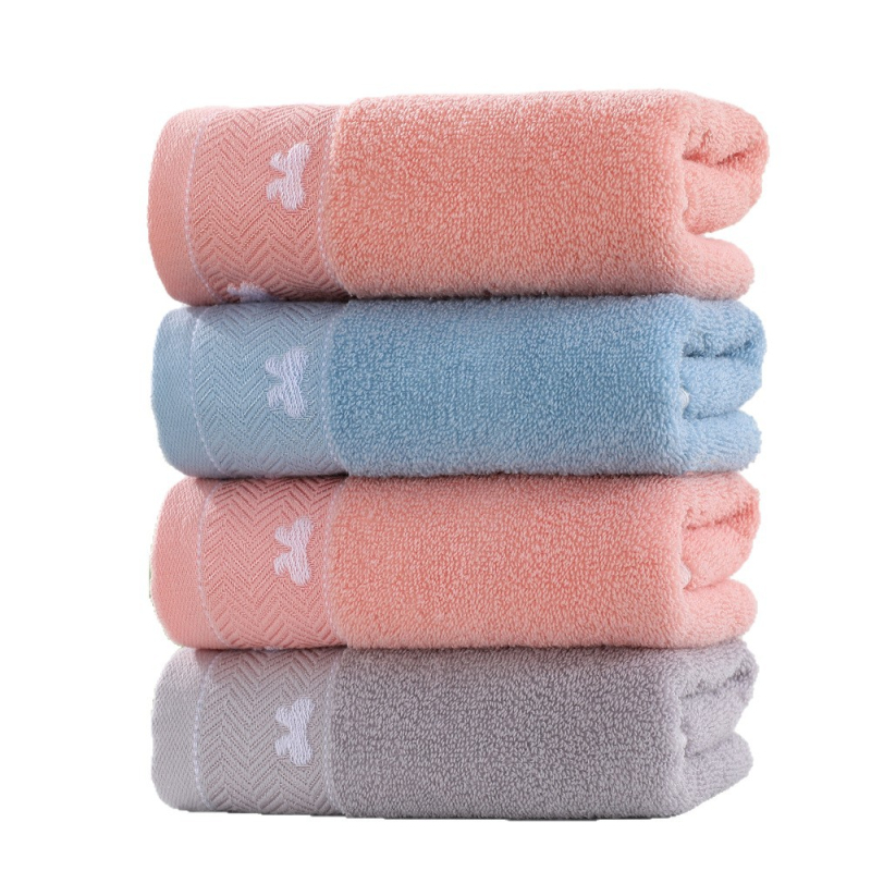Zhuo yijia Ručnik za lice od 100% pamuka, Jacquard 32s, 100–120 g, logotip ušiven