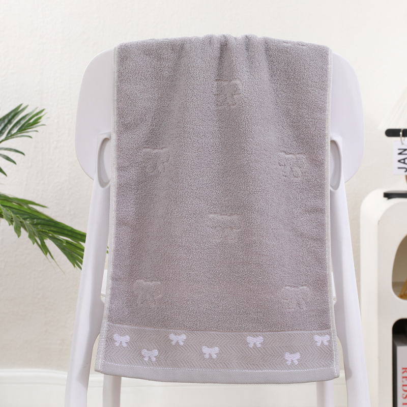 Zhuo yijia Ručnik za lice od 100% pamuka, Jacquard 32s, 100–120 g, logotip ušiven