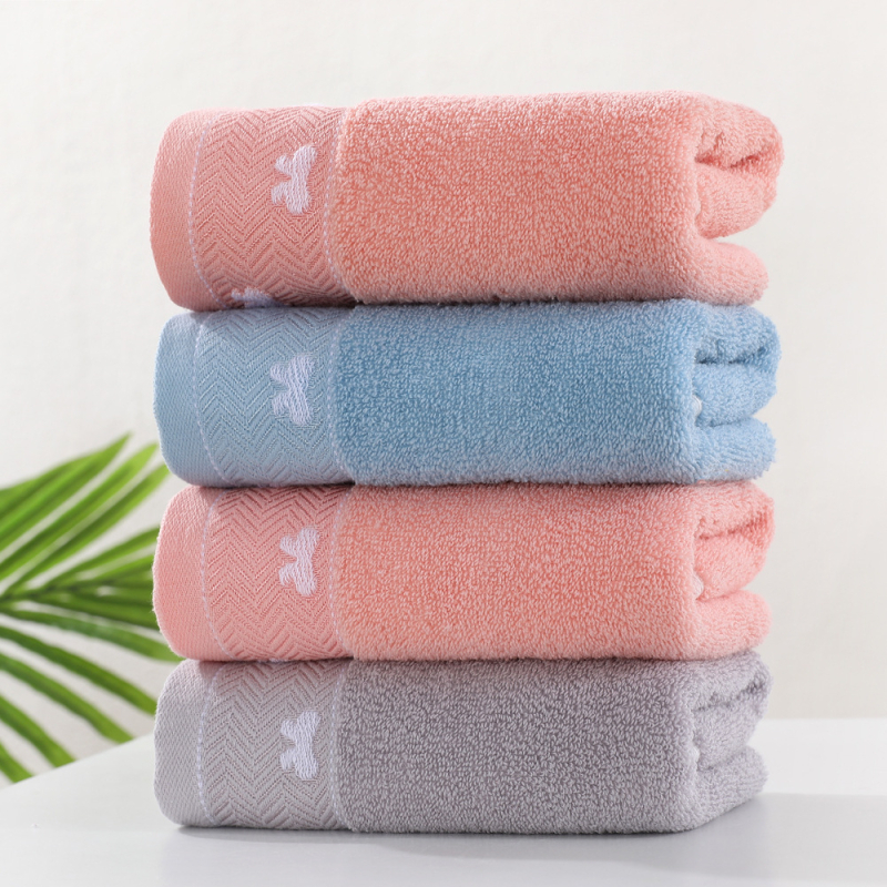 Zhuo yijia Ručnik za lice od 100% pamuka, Jacquard 32s, 100–120 g, logotip ušiven