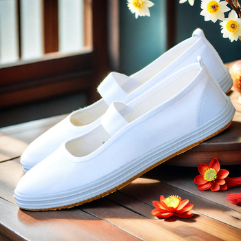 Χορευτικά Παπούτσια Κίνησης - Χαμηλό Τακούνι - Στρογγυλός Δάκτυλος - Καουτσούκ Σόλα