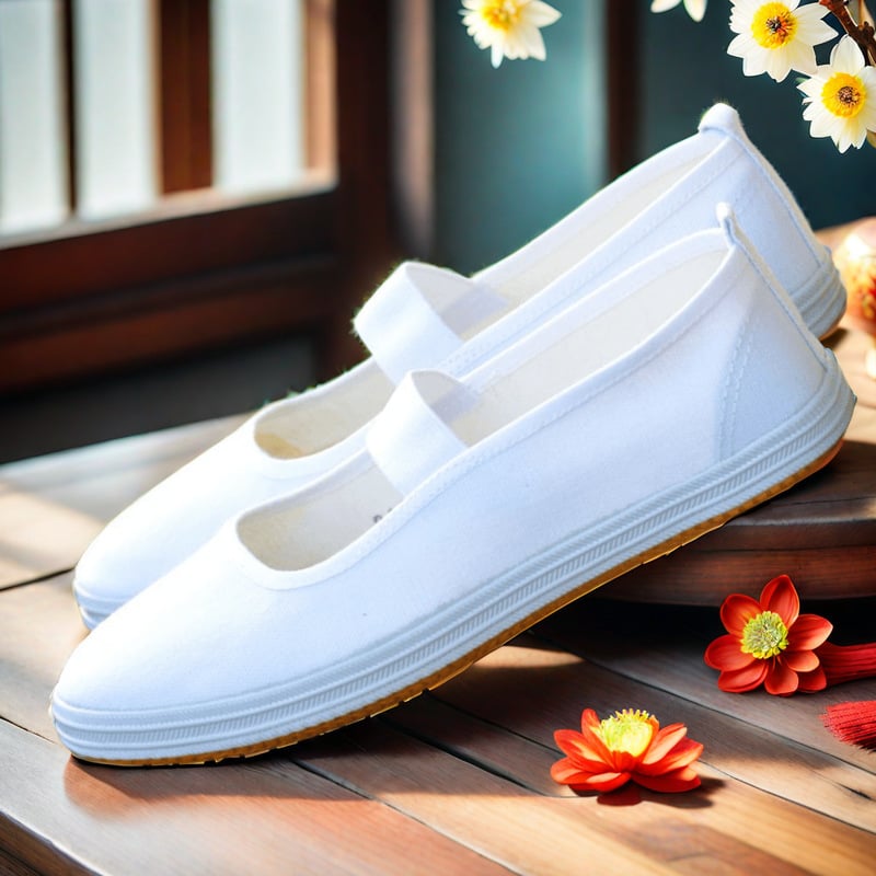 Χορευτικά Παπούτσια Κίνησης - Χαμηλό Τακούνι - Στρογγυλός Δάκτυλος - Καουτσούκ Σόλα