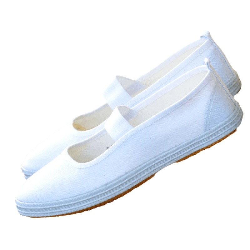 Χορευτικά Παπούτσια Κίνησης - Χαμηλό Τακούνι - Στρογγυλός Δάκτυλος - Καουτσούκ Σόλα