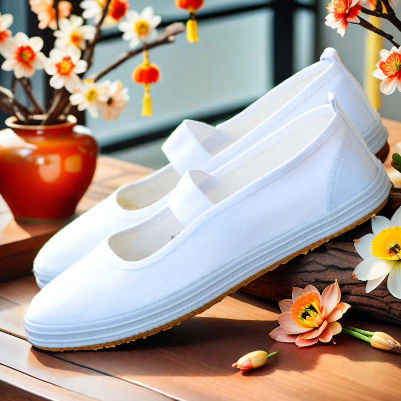 Χορευτικά Παπούτσια Κίνησης - Χαμηλό Τακούνι - Στρογγυλός Δάκτυλος - Καουτσούκ Σόλα