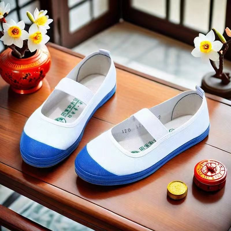 Χορευτικά Παπούτσια Κίνησης - Χαμηλό Τακούνι - Στρογγυλός Δάκτυλος - Καουτσούκ Σόλα