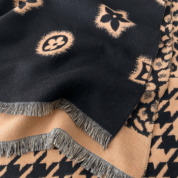 Novi šal s leopard uzorkom i zvjezdicama, korejska verzija, svestran topao šal od umjetnog kašmira za žene, deblji, jacquard obrada