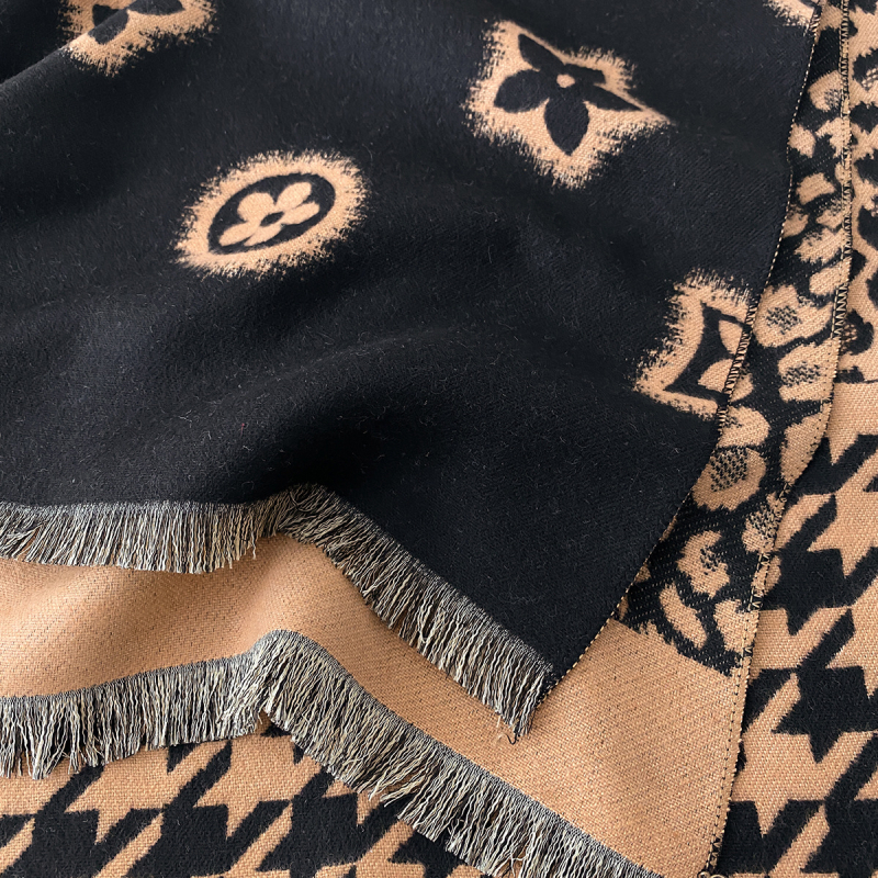 Novi šal s leopard uzorkom i zvjezdicama, korejska verzija, svestran topao šal od umjetnog kašmira za žene, deblji, jacquard obrada