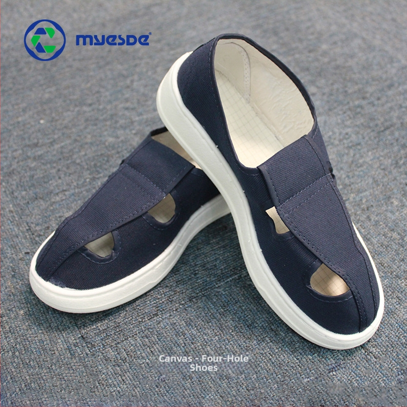 Antistatiskas darba kurpes ar vidēja augstuma augšējo daļu, biezām polsterētām PU zolēm, Fly auduma augšdaļa