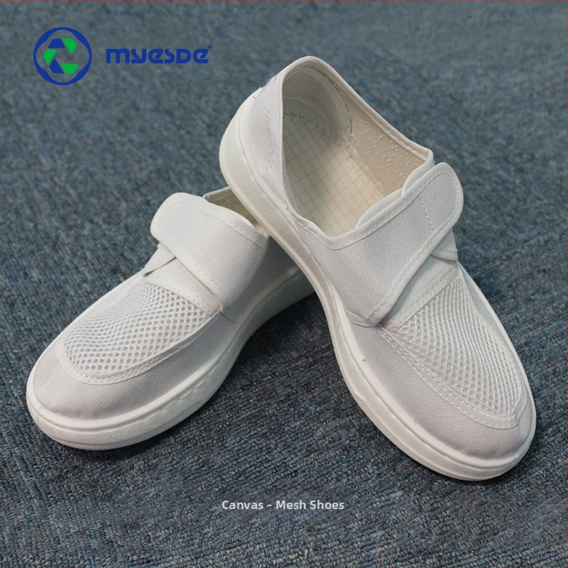 Antistatiskas darba kurpes ar vidēja augstuma augšējo daļu, biezām polsterētām PU zolēm, Fly auduma augšdaļa