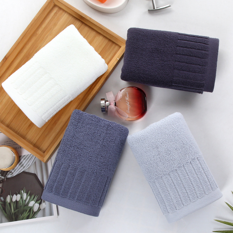 Ručnik od 100% pamuka – ručnik za lice, Jacquard s visokim i niskim dlačicama, 32S pređa, 100–120 g, mogućnost prilagođene izvezenice/loga